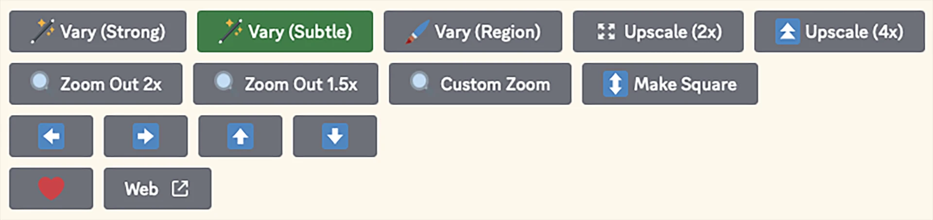 Midjourney image varying tools