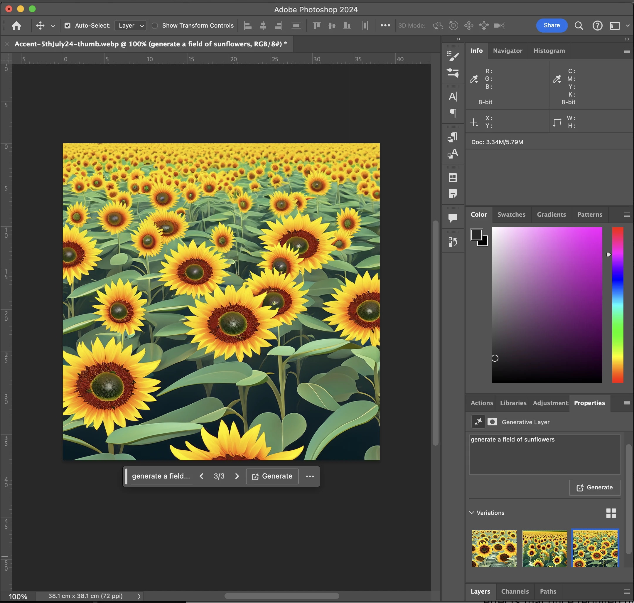 Sunflowers generated with photoshop