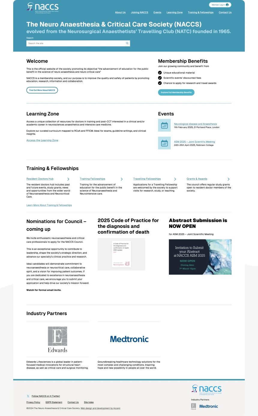 Naccs Website Screenshot Mobile