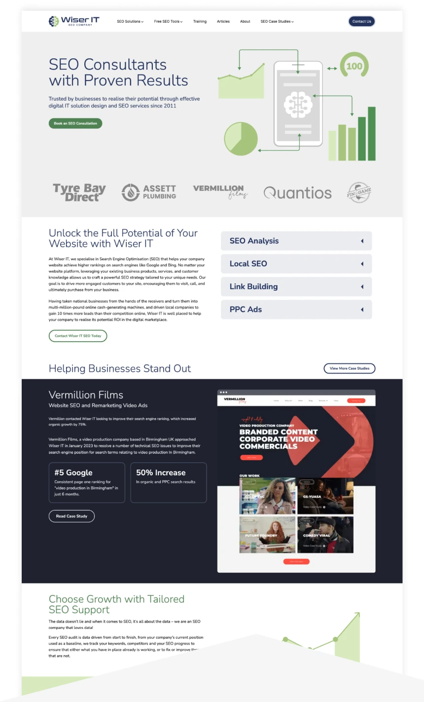 Wiser IT Website Screenshot Mobile