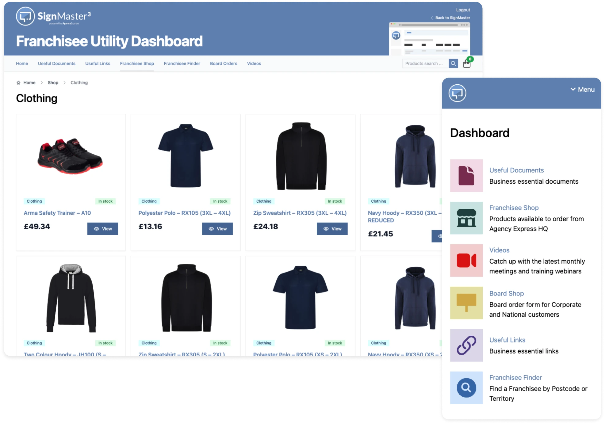 Agency Express dashboard screenshot