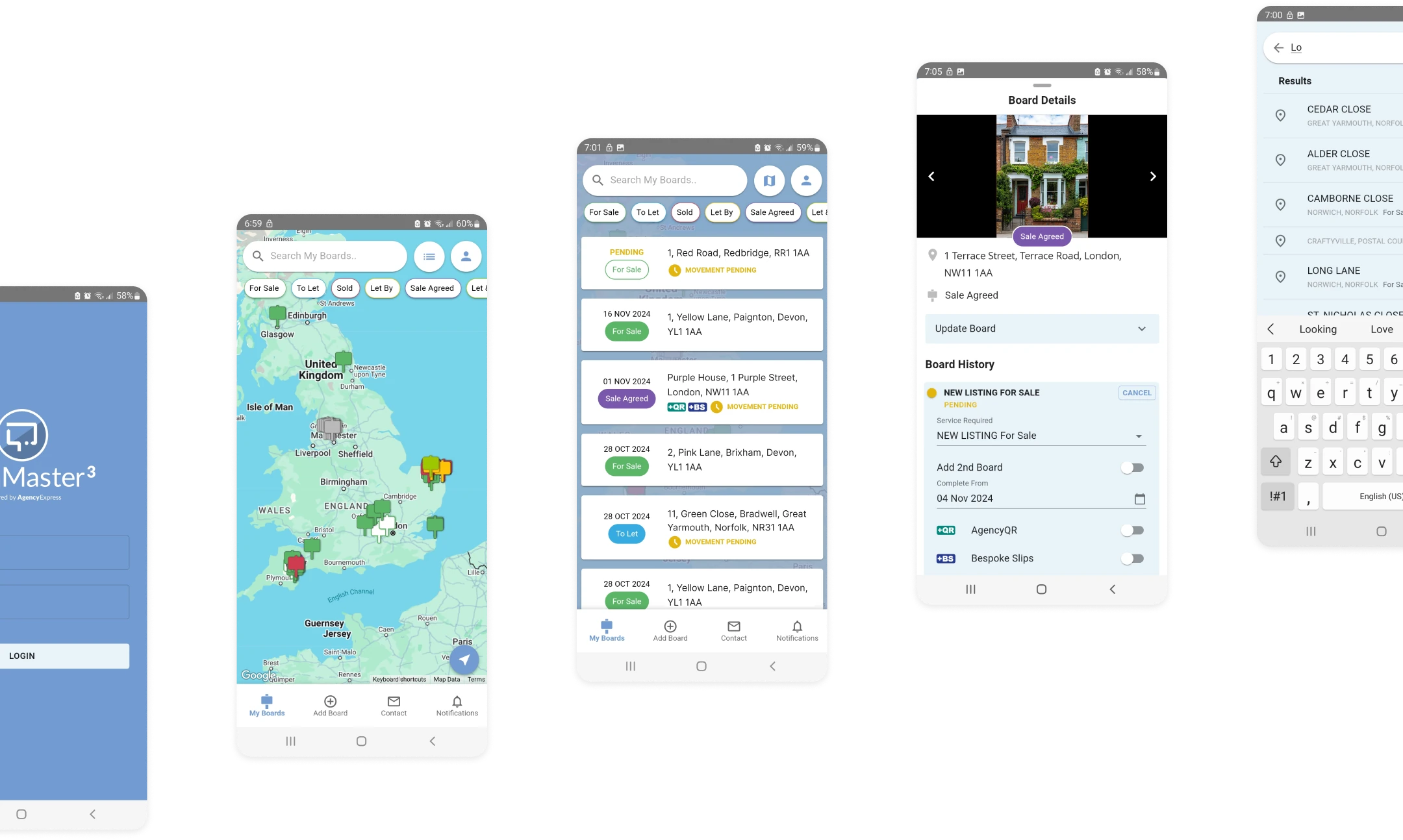 Signmaster system interface screenshots