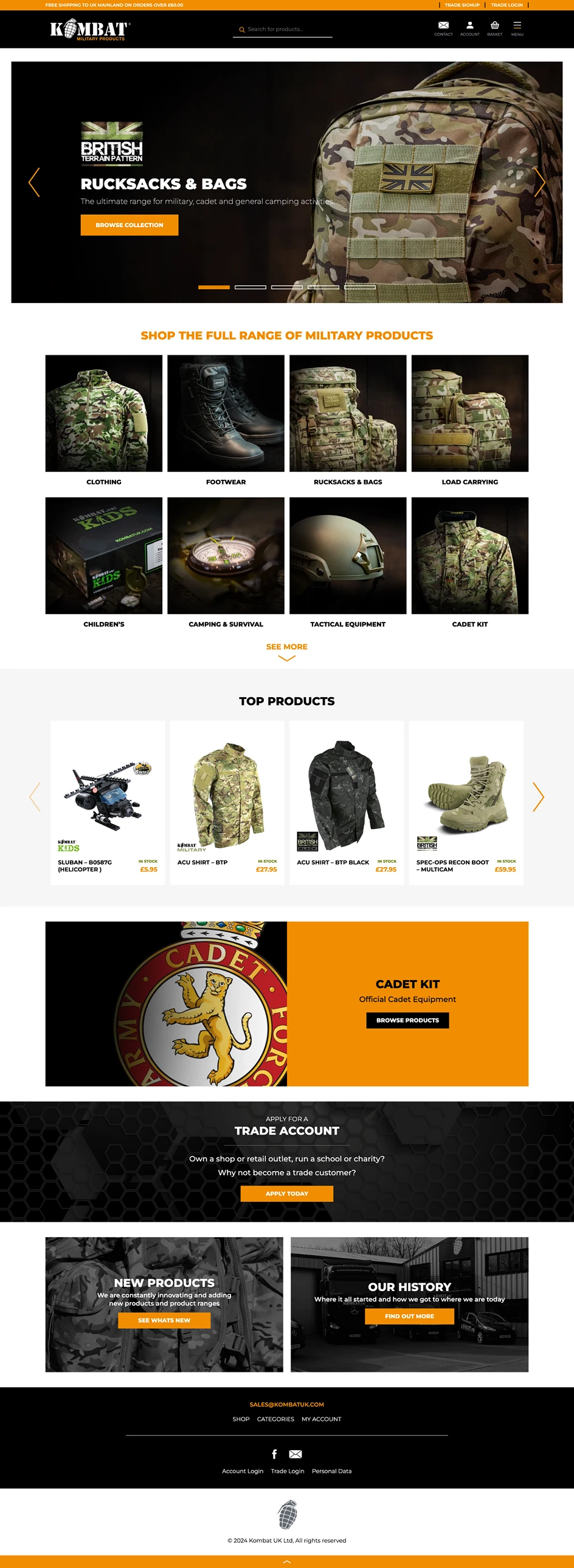 KombatUK Website Screenshot