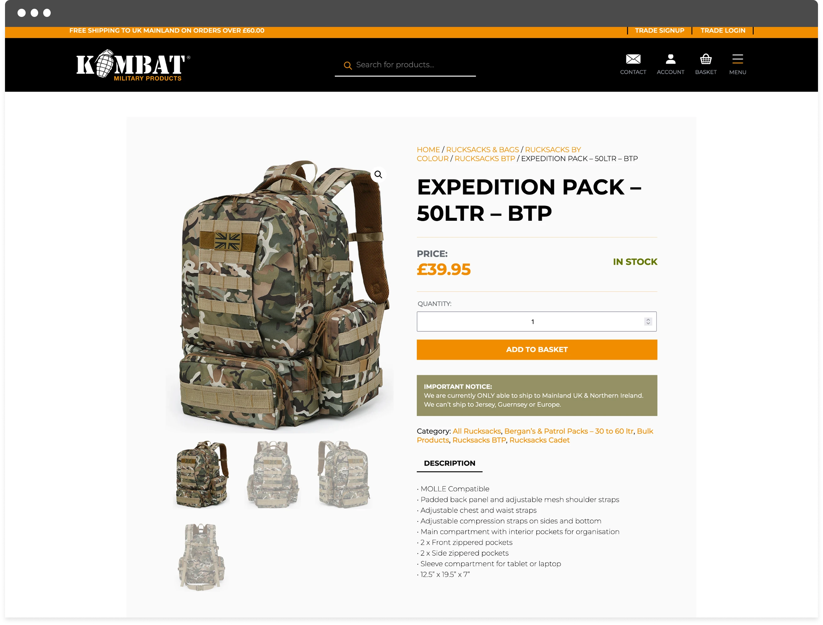 KombatUK Website Screenshot