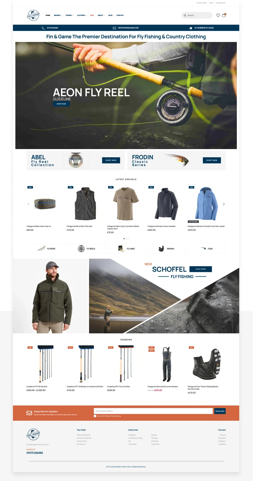 Fin & Game Website Screenshot Mobile
