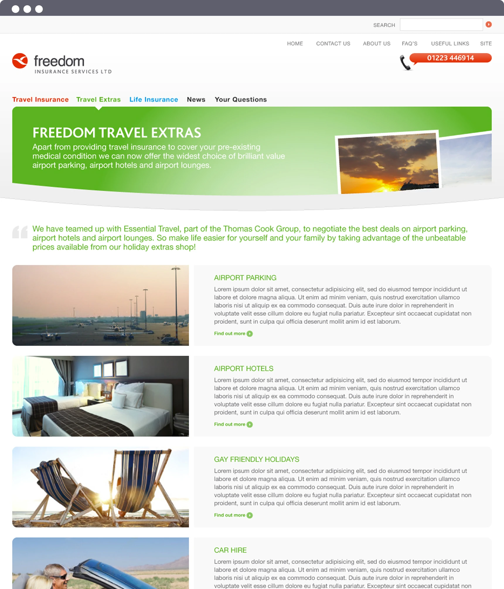 Freedom Insurance Website Screenshot