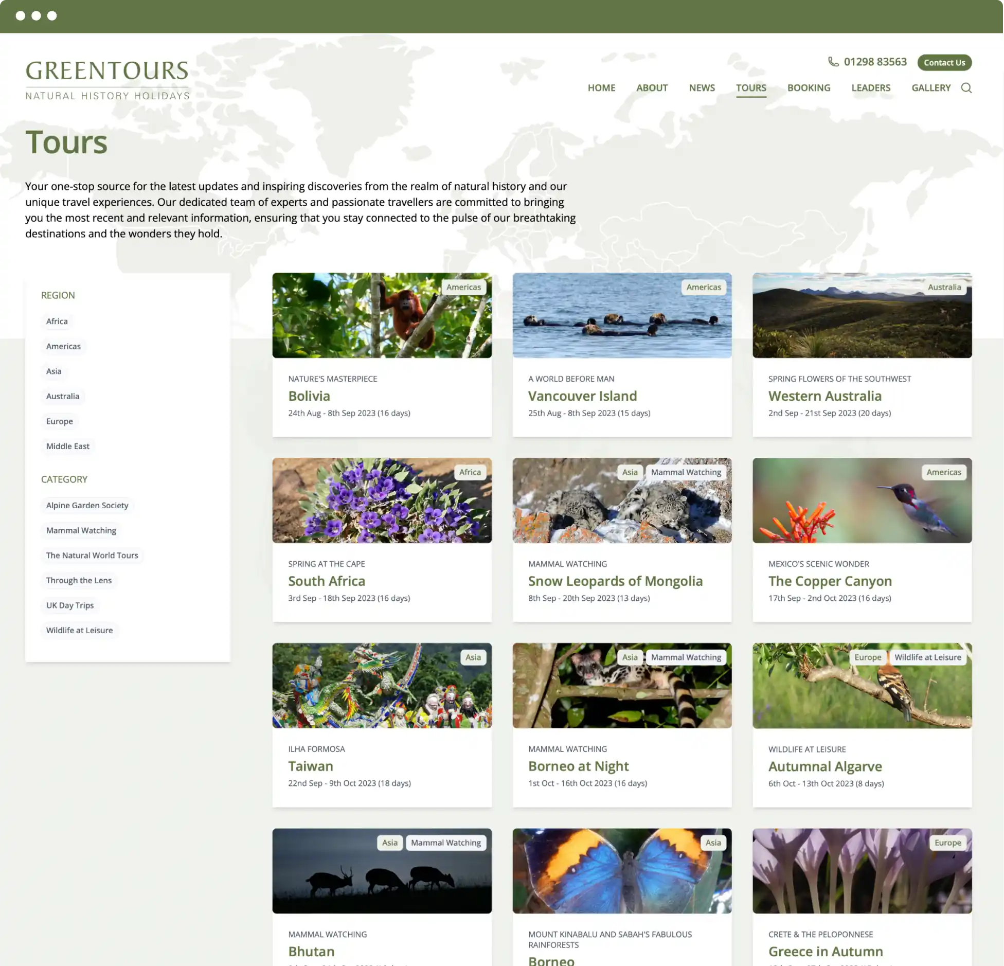 Greentours Website Screenshot
