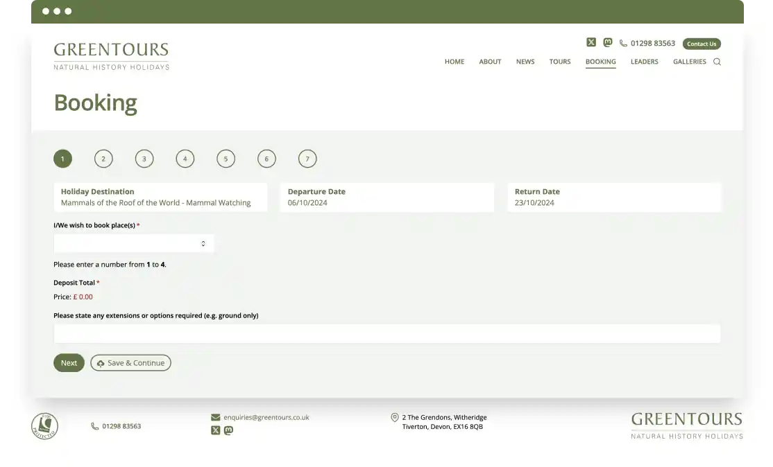 Greentours Website Screenshot