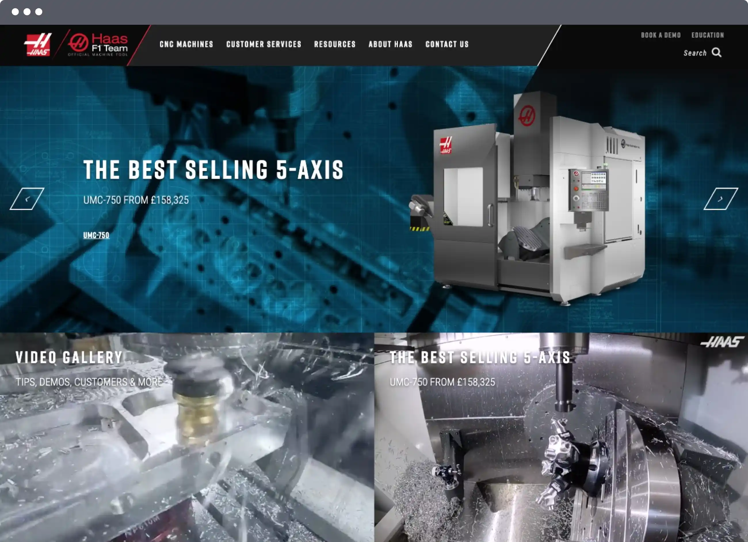 Haas Website Screenshot