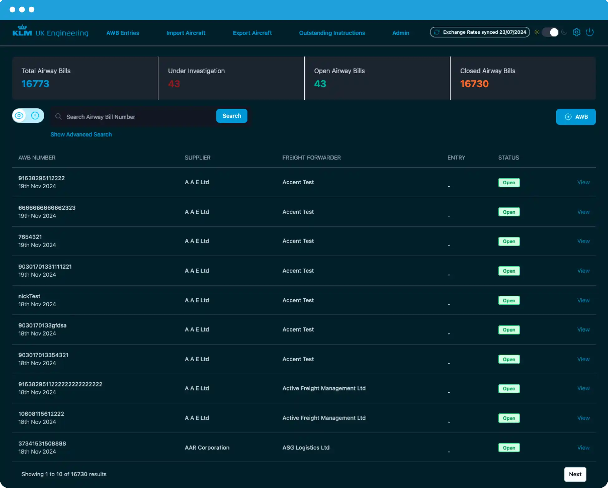 KLM Website Screenshot
