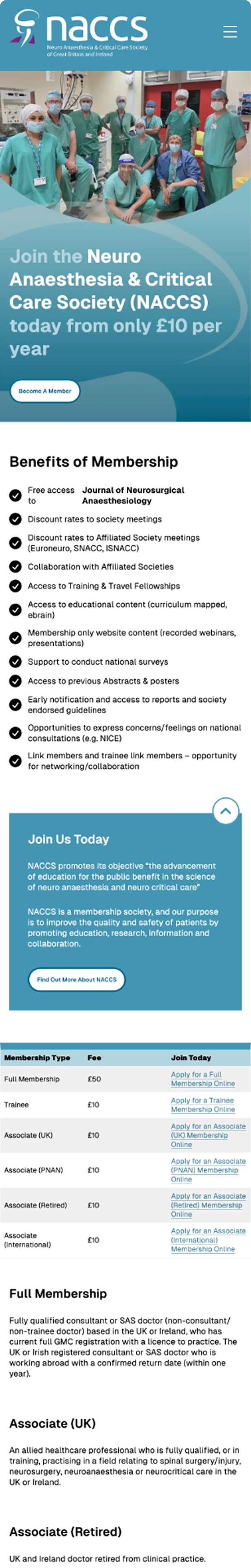 Naccs Website Screenshot