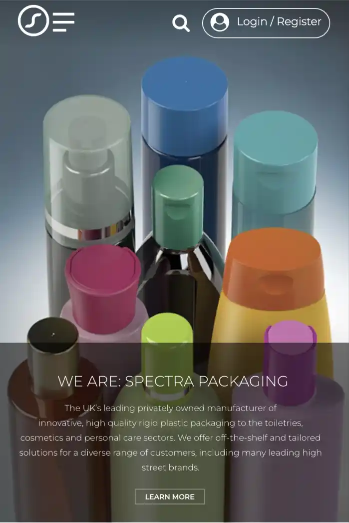 Spectra Website Screenshot