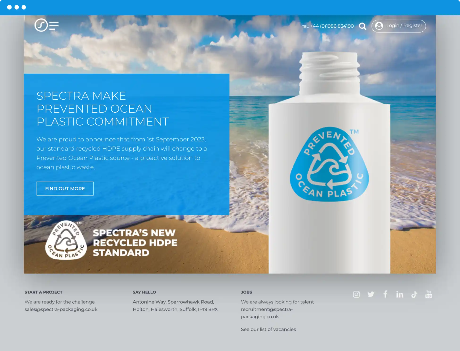 Spectra Website Screenshot