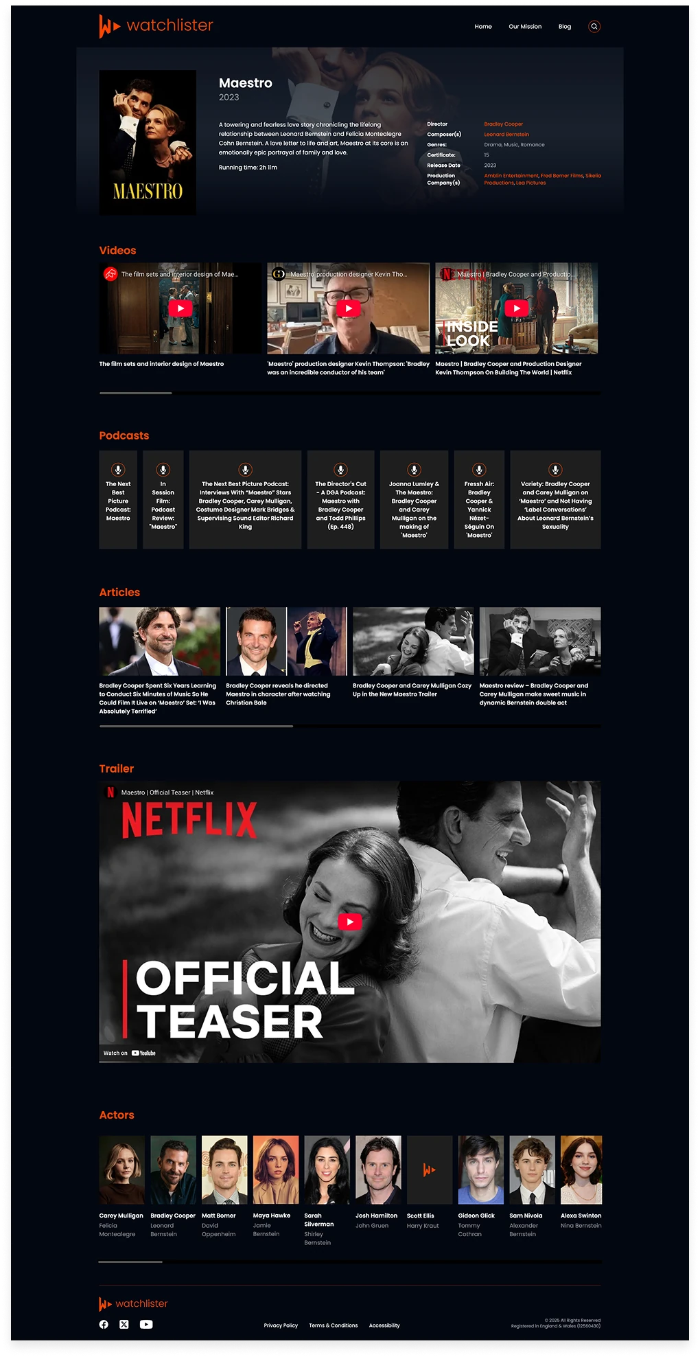 Watchlister Website Screenshot